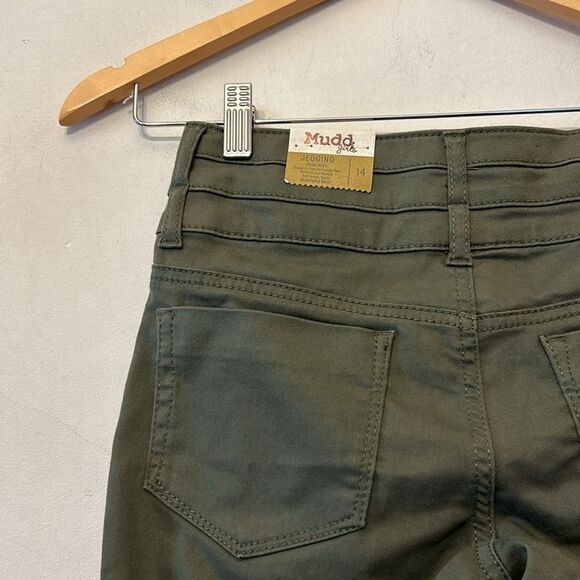 Mudd olive high rise adjustable waist triple stack jeggings Size 14 New - Picture 7 of 11